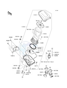 KVF 650 F [BRUTE FORCE 650 4X4I] (F6F-F9F ) F7F drawing AIR CLEANER