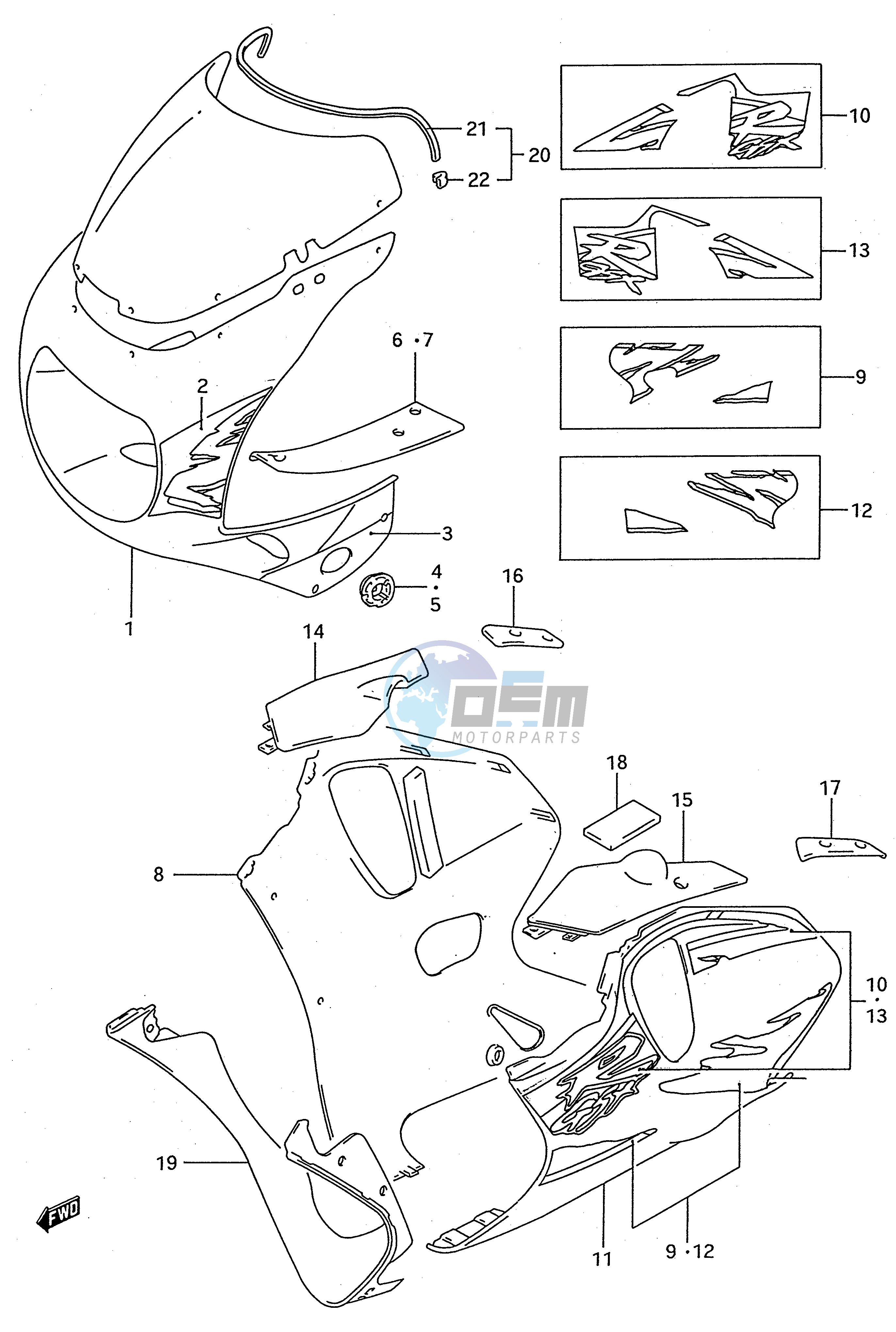 COWLING BODY PARTS (MODEL S D4A)