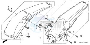 CRF250R9 ED / BLA CMF drawing REAR FENDER