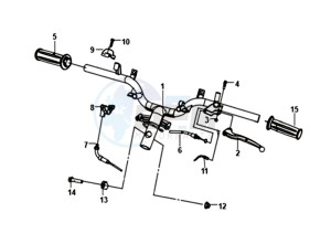 FIDDLE III 50 45KMH (L8) EU drawing HANDLEBAR / BRAKE LEVERS /CABLES