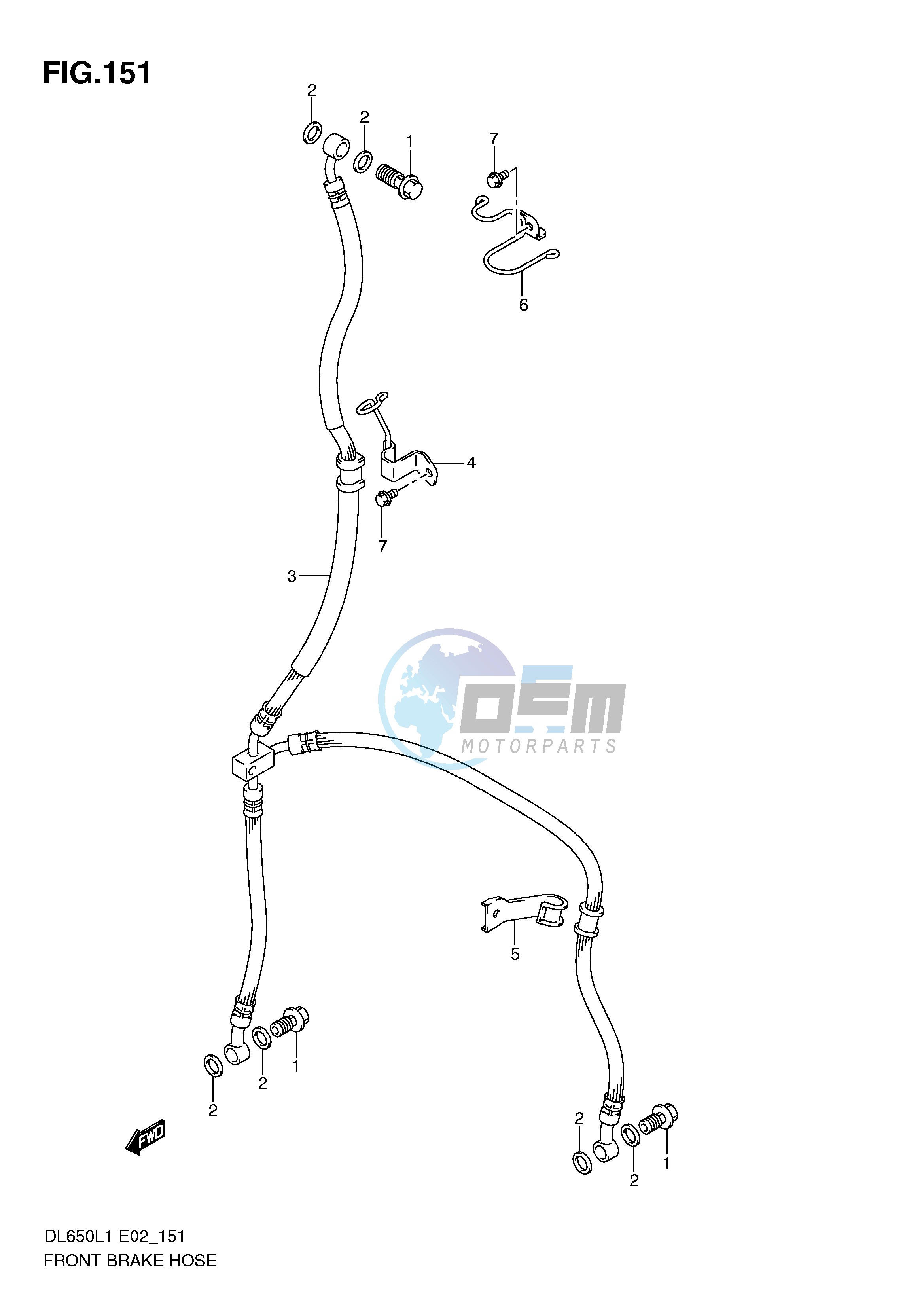 FRONT BRAKE HOSE (DL650L1 E19)