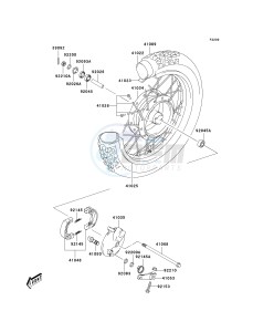 KLX 125 A (A6F) A6F drawing FRONT HUB