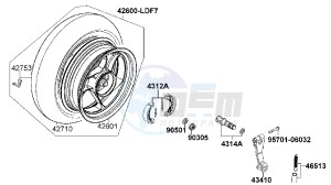 AGILITY 125cc drawing Rear Wheel