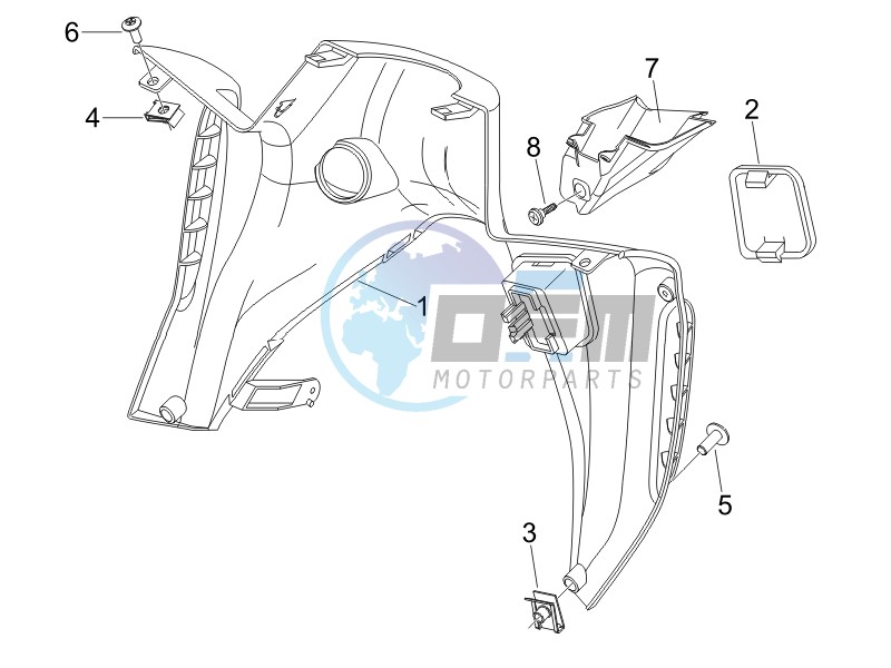 Front glove-box - Knee-guard panel