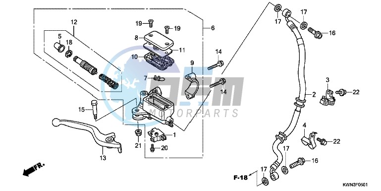 FR. BRAKE MASTER CYLINDER (WW125EX2C/EX2D/EX2E/D)