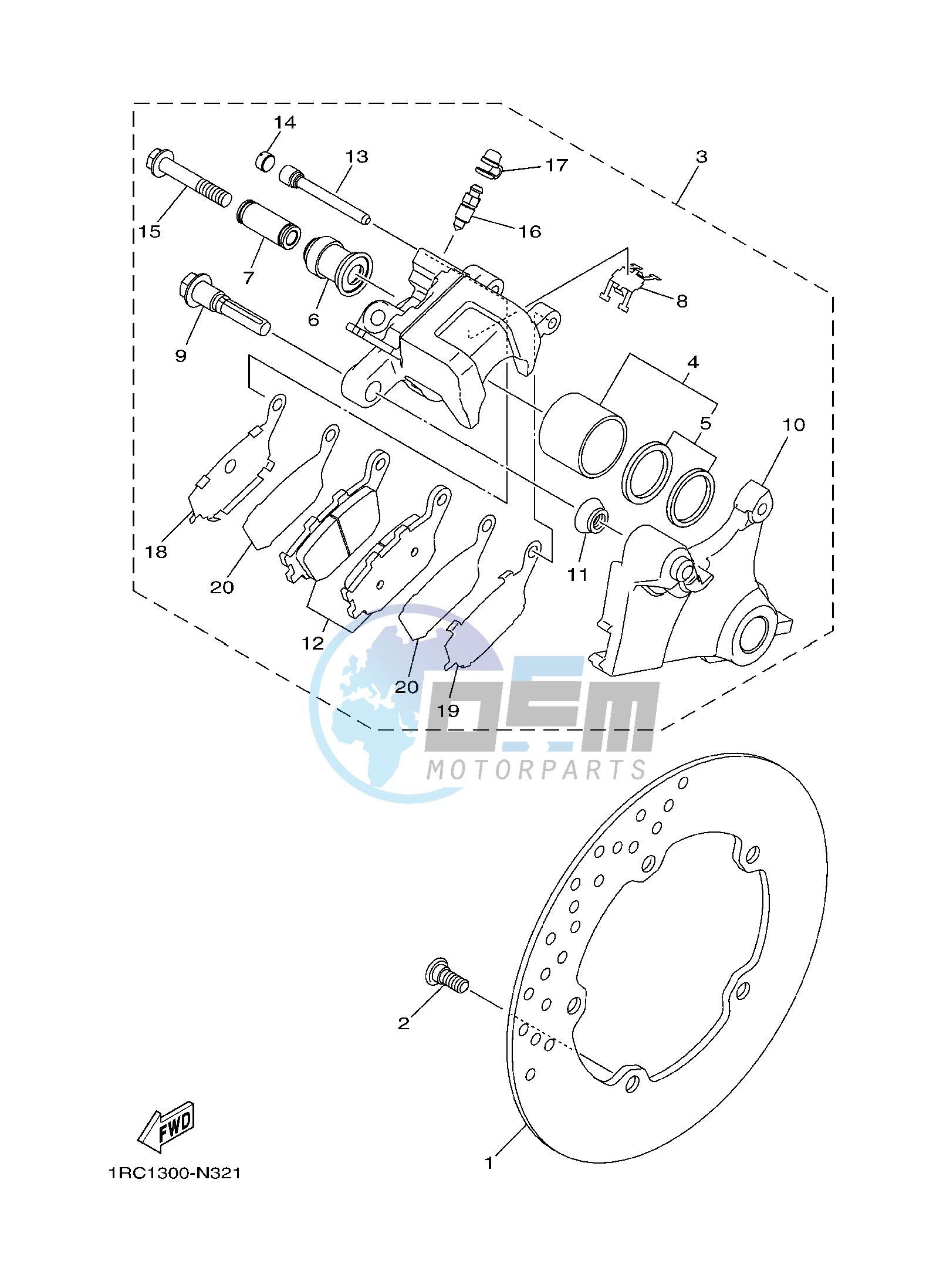 REAR BRAKE CALIPER