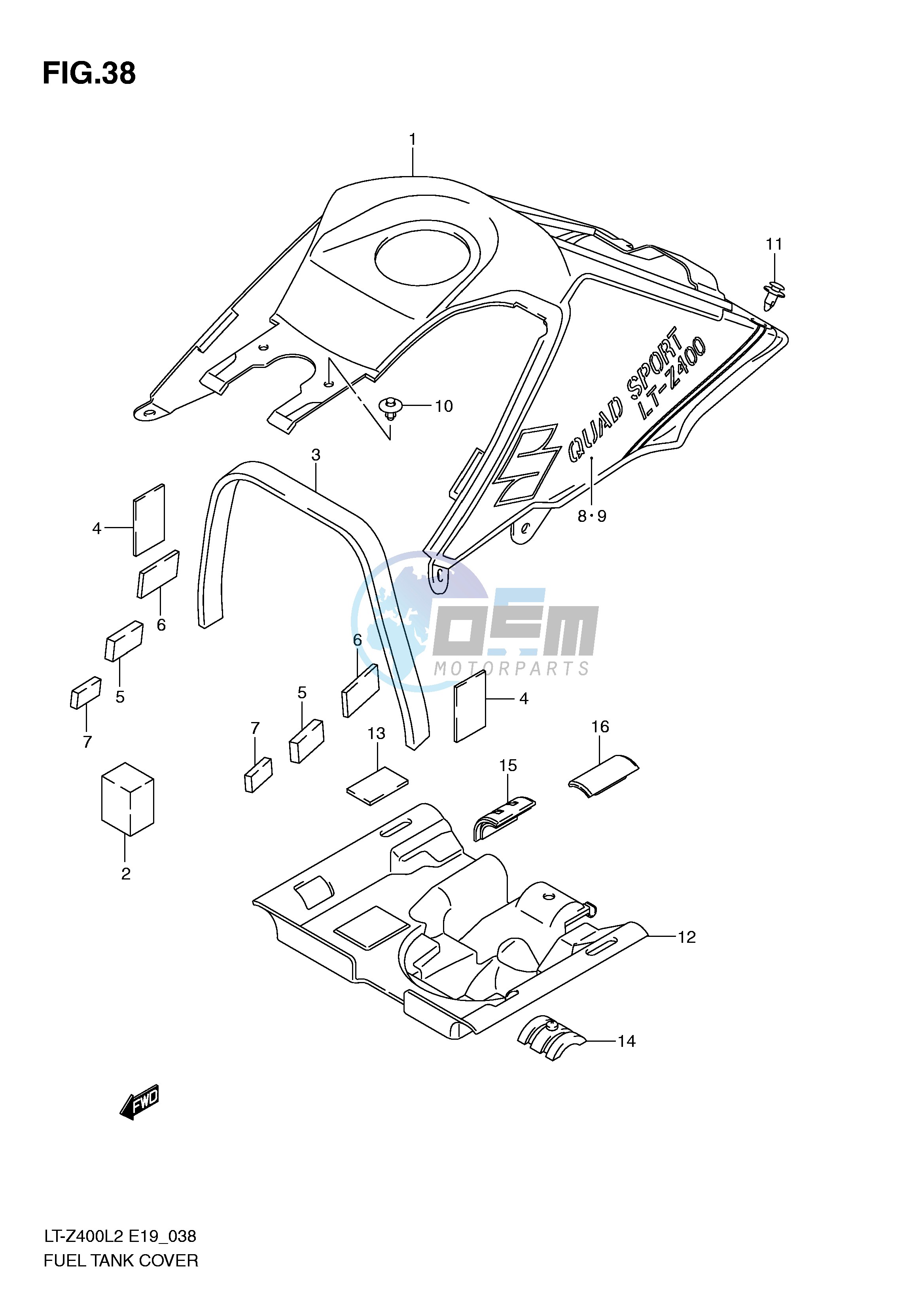 FUEL TANK COVER (LT-Z400ZL2 E19)