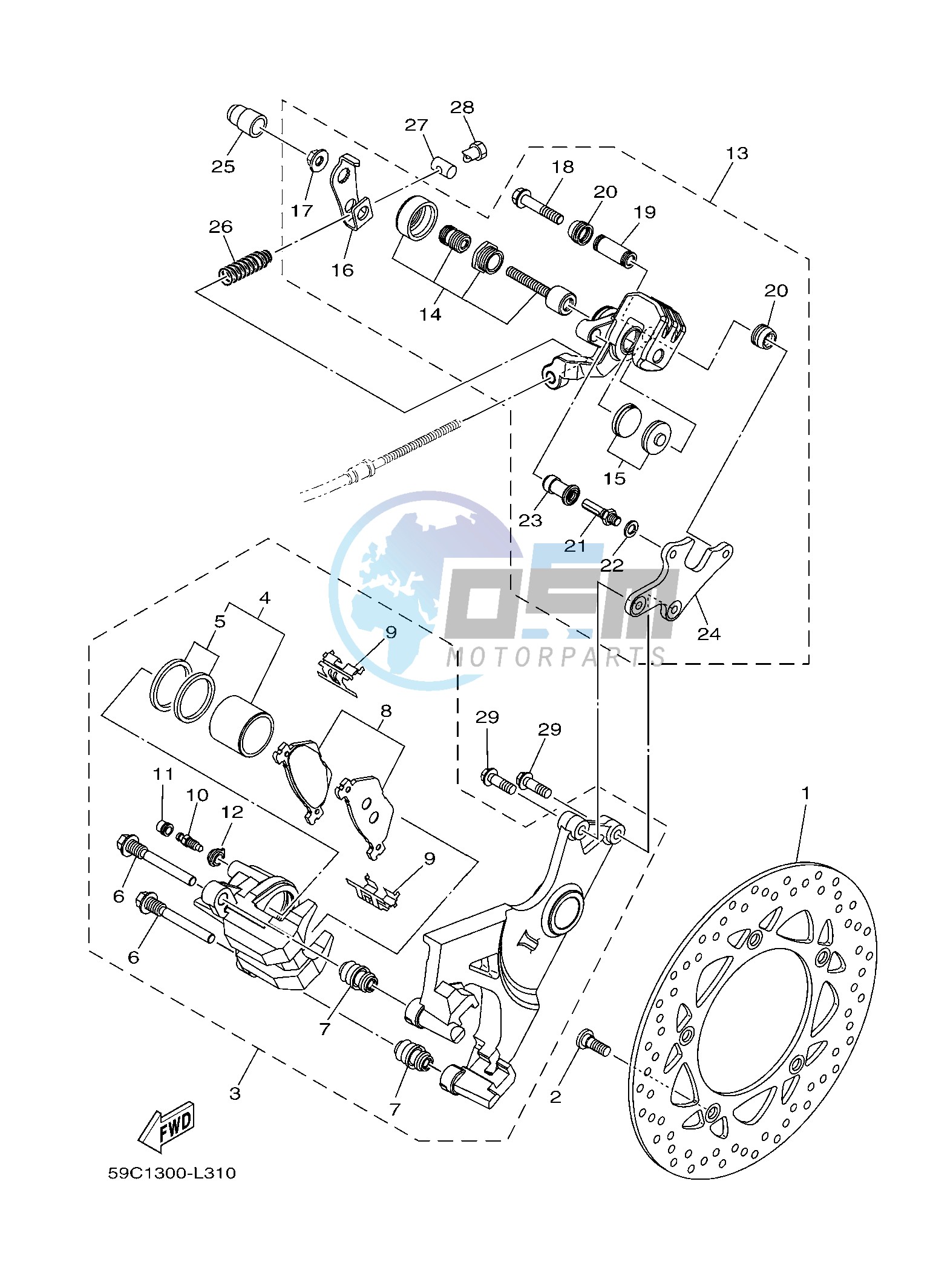 REAR BRAKE CALIPER