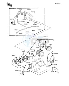 KZ 1100 A [SHAFT] (A1-A3) [SHAFT] drawing AIR CLEANER