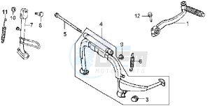 MEGALO 125 drawing MIDDLE STAND -SIDE STAND- KICKSTARTER