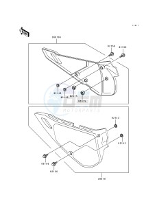 KDX 250 D [KDX250] (D1-D4) [KDX250] drawing SIDE COVERS