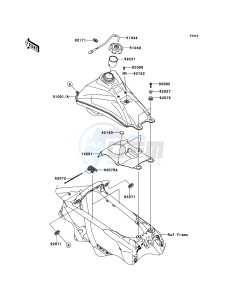 KFX450R KSF450BBF EU drawing Fuel Tank