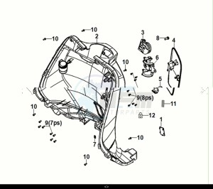 FIDDLE IV 125 (XG12WW-IT) (E5) (M1) drawing FRONT INNER COVER