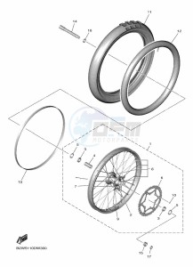 YZ250F (B7BG) drawing FRONT WHEEL