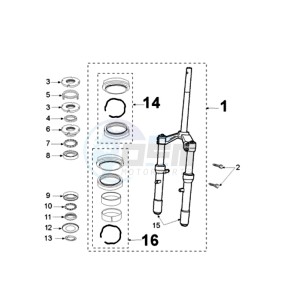 SAT 250 SC drawing FRONT FORK / STEERINGHEAD 6,35