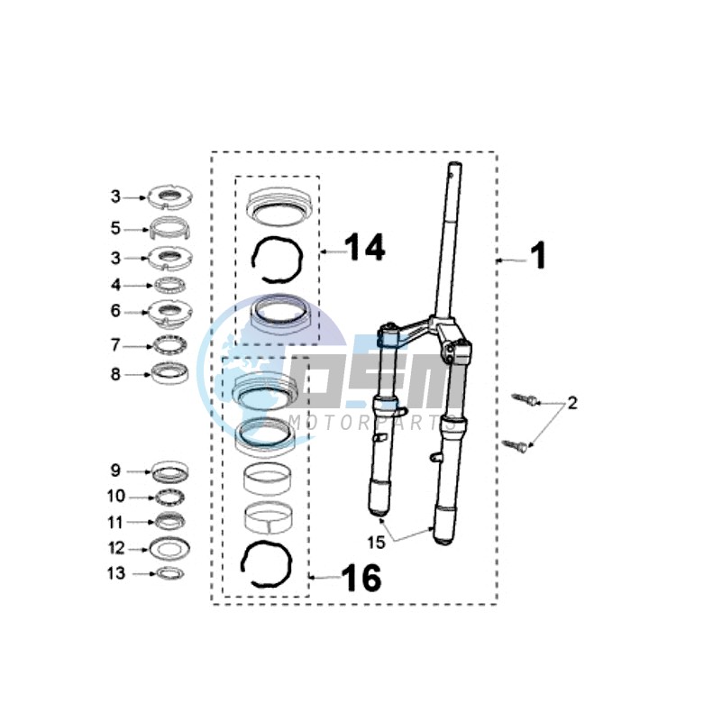 FRONT FORK / STEERINGHEAD 6,35