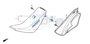 XR650R drawing SEAT/R. SIDE COVER