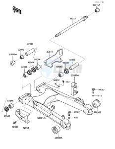 ZX 900 A [NINJA] (A1-A2) NINJA 900 drawing SWING ARM