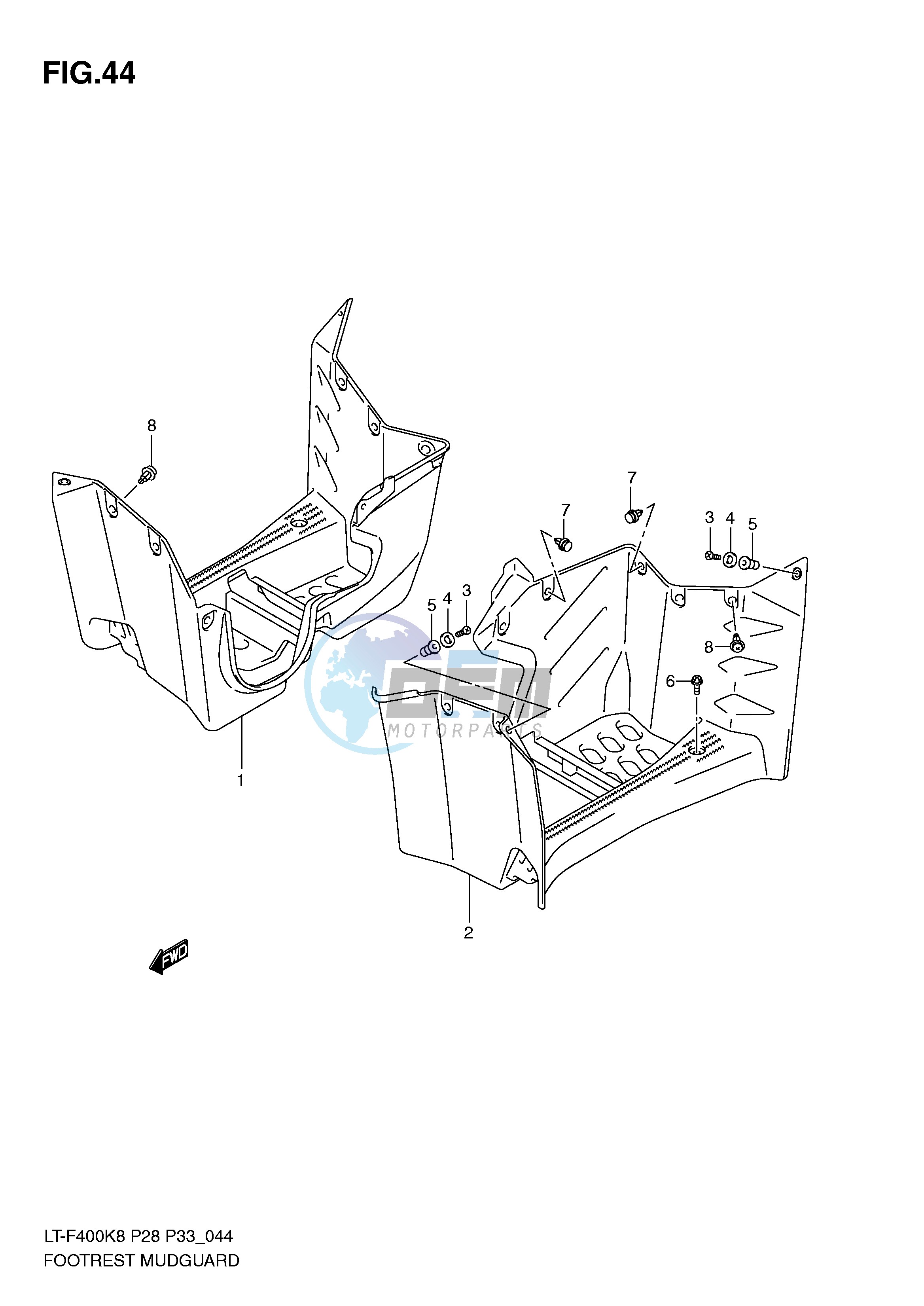 FOOTREST MUDGUARD