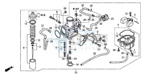 TRX250TE FOURTRAX ES drawing CARBURETOR