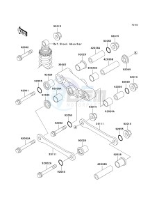 EX 500 D [NINJA 500R] (D10-D12) [NINJA 500R] drawing REAR SUSPENSION