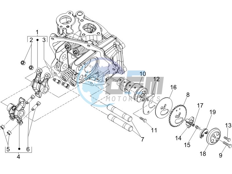 Camshaft - Rocking levers support unit