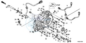 TRX500FPMC drawing REAR CRANKCASE COVER