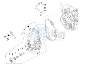 Beverly 350 4t 4v ie e3 Sport Touring drawing Flywheel magneto cover - Oil filter