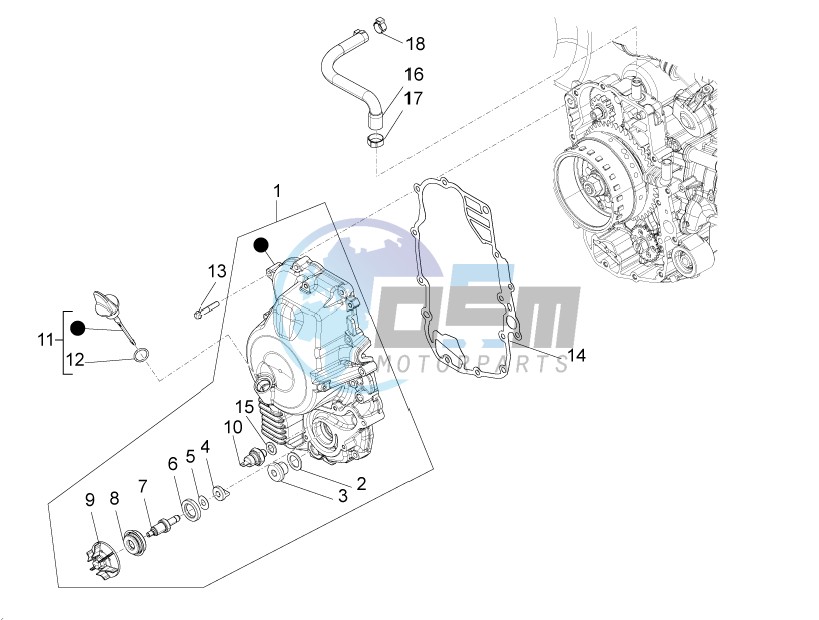 Flywheel magneto cover - Oil filter