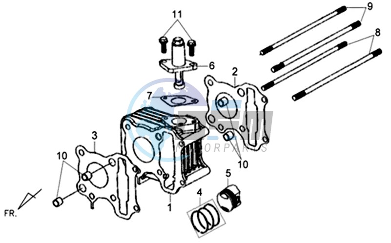 CYLINDER / TOP GASKET / LOWER GASKET