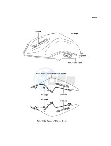 Z750 ZR750L8F GB XX (EU ME A(FRICA) drawing Decals(Orange)