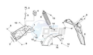 JET SPORT X R 50 drawing REAR SUSPENSION - REAR FENDER - MUD GUARD