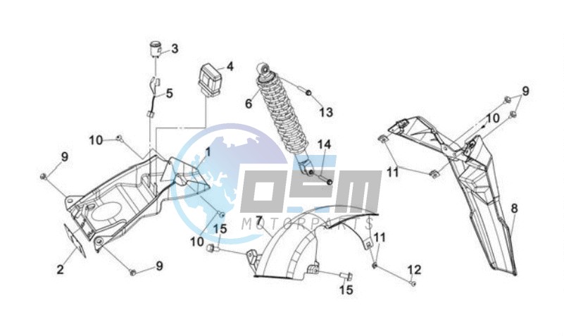 REAR SUSPENSION - REAR FENDER - MUD GUARD