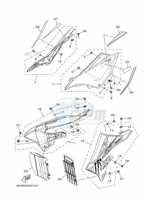 YZ250 (BCR6) drawing SIDE COVER