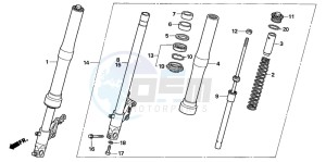 CB600F HORNET S drawing FRONT FORK (CB600F5/6)