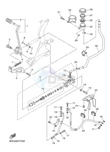 XVS950CR XV950R XV950 R-SPEC (B33A) drawing REAR MASTER CYLINDER