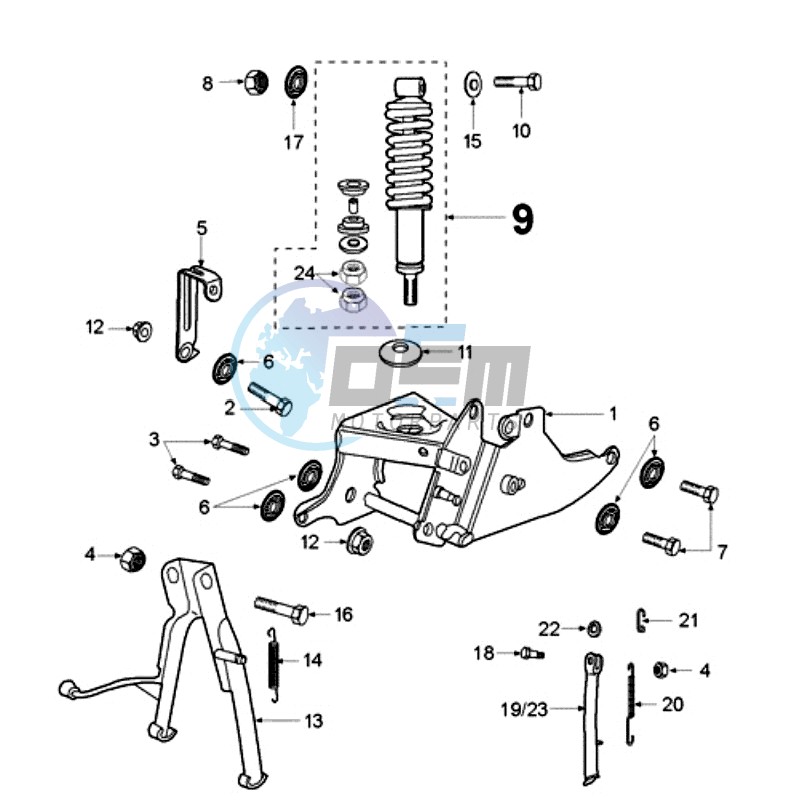 REAR SHOCK AND STAND