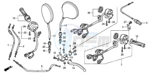 CB900F CB900 HORNET drawing HANDLE LEVER/SWITCH/CABLE