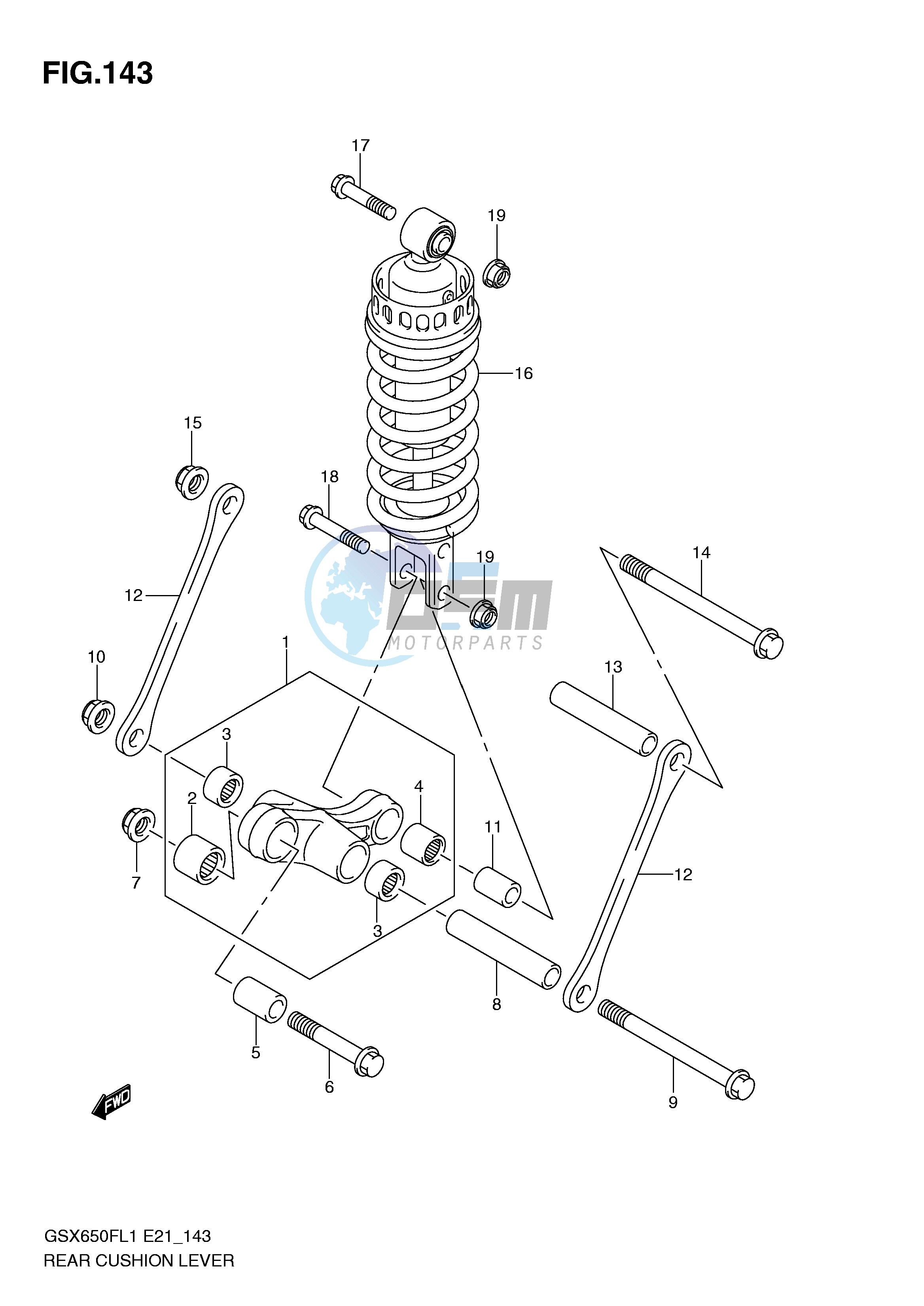 REAR CUSHION LEVER (GSX650FUL1 E24)