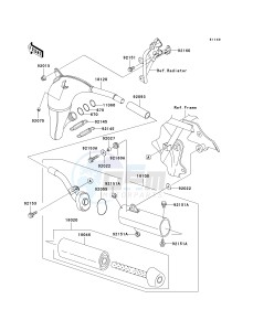 KX 100 A [KX100 MONSTER ENERGY] (A6F - A9FA) D7F drawing MUFFLER-- S- -