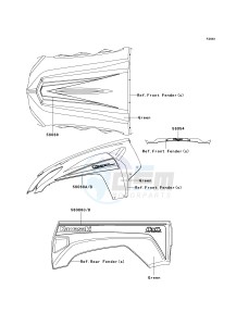 KRF 750 L [TERYX 750 FI 4X4 LE SPORT MONSTER ENERGY] (L9F-L9FA) L9F drawing DECALS-- GREEN- --- L9F- -