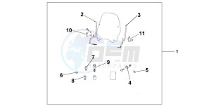 PES150 125 drawing WINDSHIELD EXCL KNUCKLE GUARDS