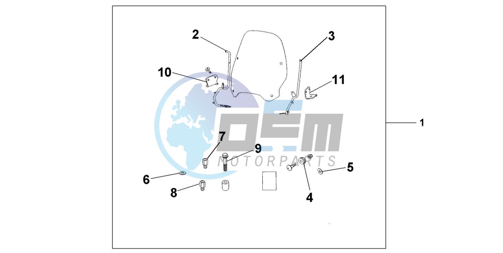 WINDSHIELD EXCL KNUCKLE GUARDS