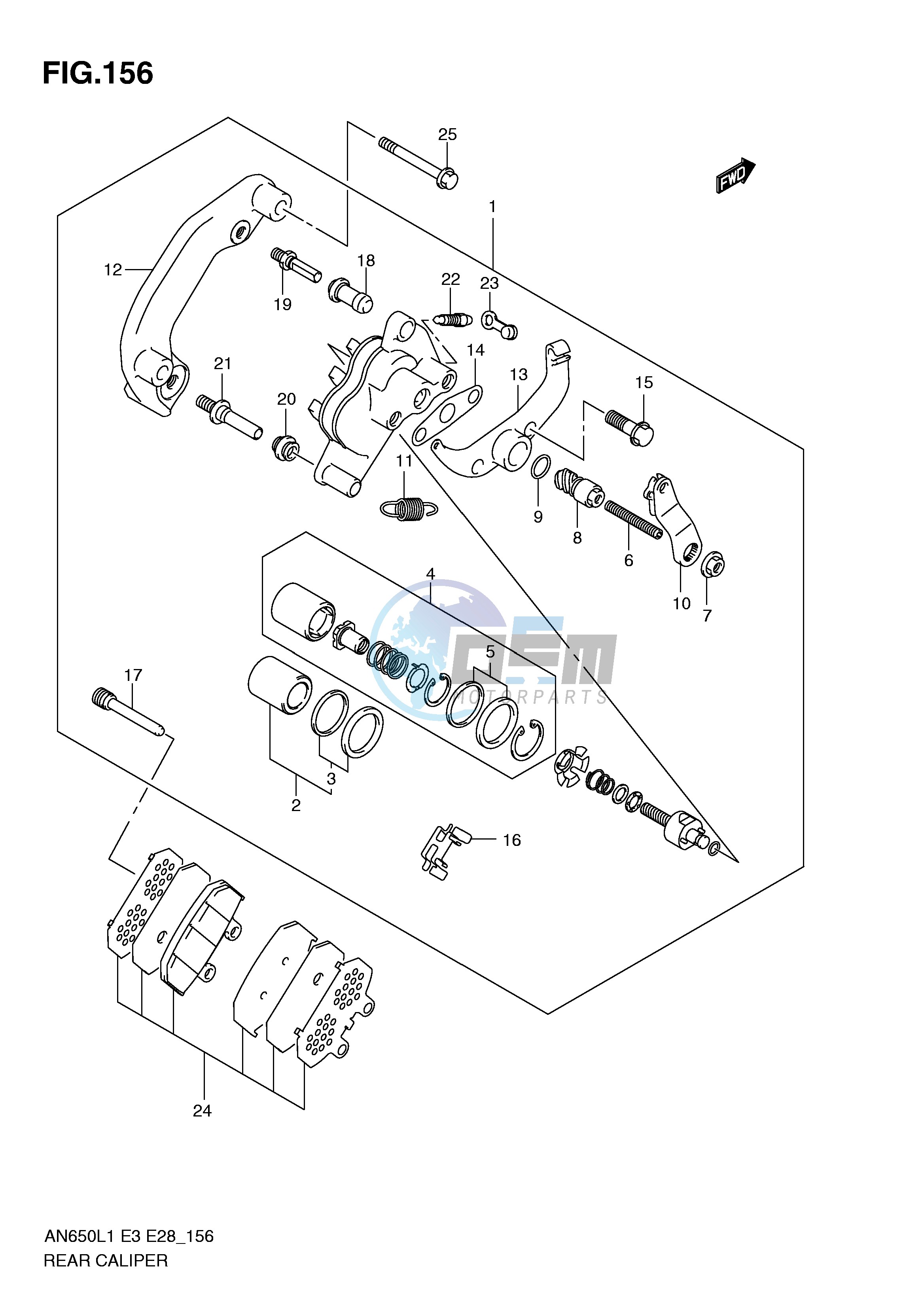 REAR CALIPER (AN650L1 E3)