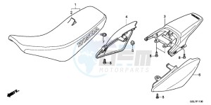 CRF50FE CRF50F Europe Direct - (ED) drawing SEAT/REAR FENDER