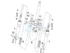 Beverly 125 e3 drawing Fork components (MVP)