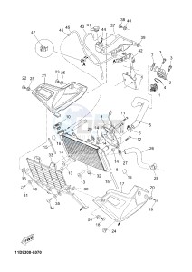 XTZ660Z TENERE (11D9) drawing RADIATOR & HOSE