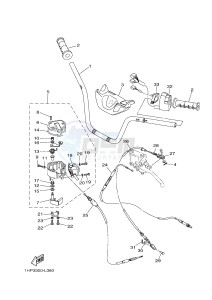 YFM700FWAD YFM700PLE GRIZZLY 700 EPS (2BGG 2BGH) drawing STEERING HANDLE & CABLE