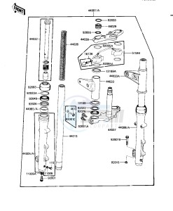 KZ 550 H [GPZ] (H1-H2) [GPZ] drawing FRONT FORK