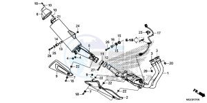 CBR500RE CBR500R UK - (E) drawing EXHAUST MUFFLER